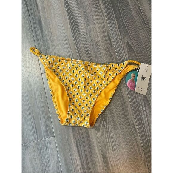 NWT Rhode low rise cheeky yellow patterned bikini bottom Size XXL - Picture 1 of 8
